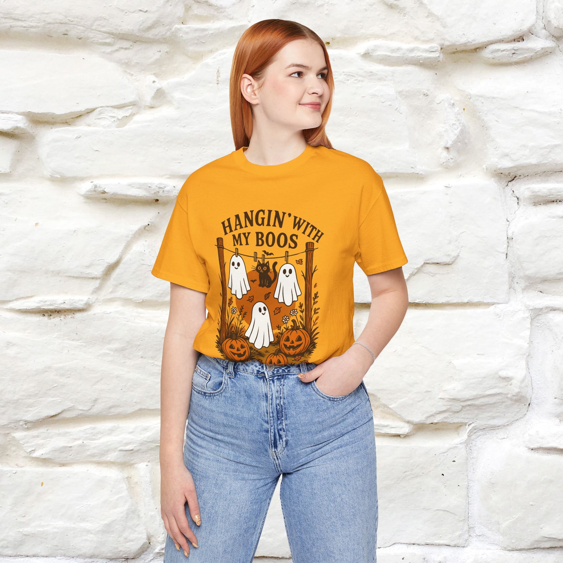 "Hanging With My Boos" Halloween Cat T-shirt |Nunu&Miao Studio - Nunu&Miao Studio