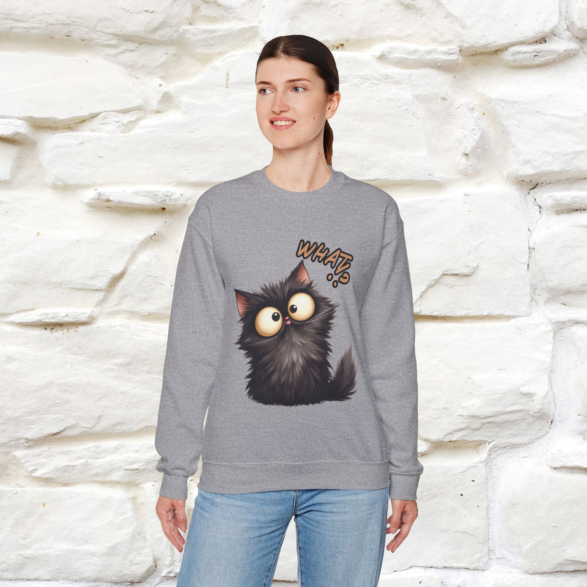 "What'' |Cat Sweatshirt | Nunu&Miao Studio
