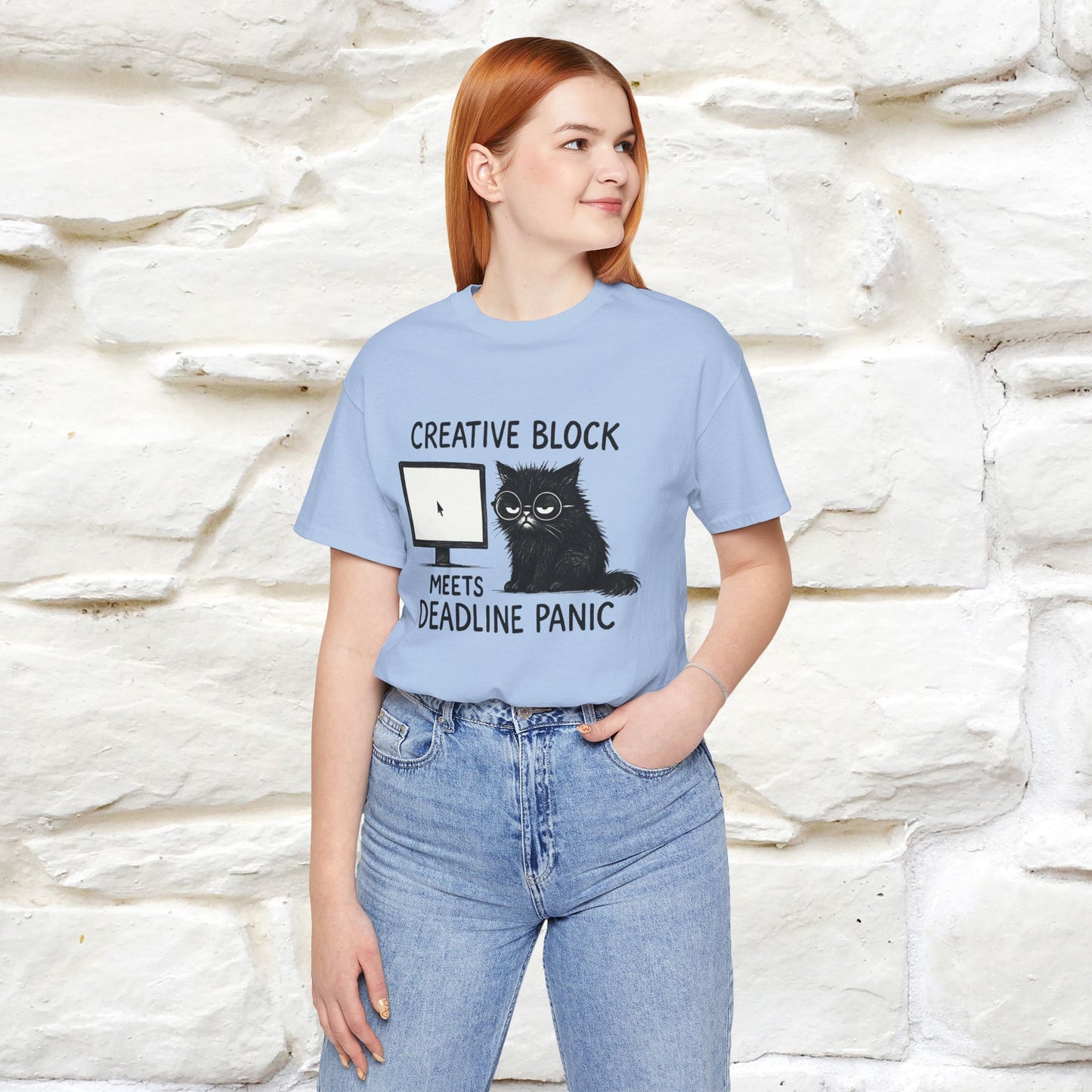 "Creative Block Meets Deadline..." |Cat T-Shirt | Nunu&Miao Studio - Nunu&Miao Studio