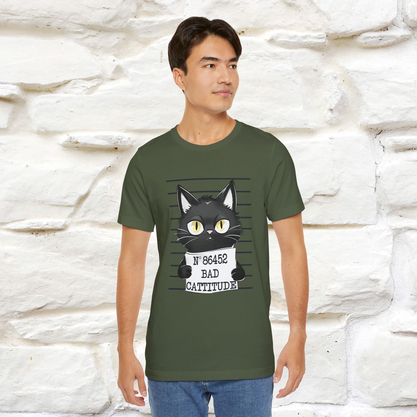 "Bad Cattitude" T-Shirt for Men & Women | 100% Cotton* - Nunu&Miao Studio