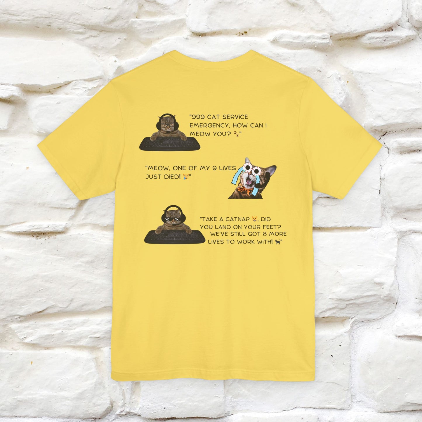 ''911 Emergency'' | Front & Back Design | Cat T-Shirt | Nunu&Miao Studio - Nunu&Miao Studio