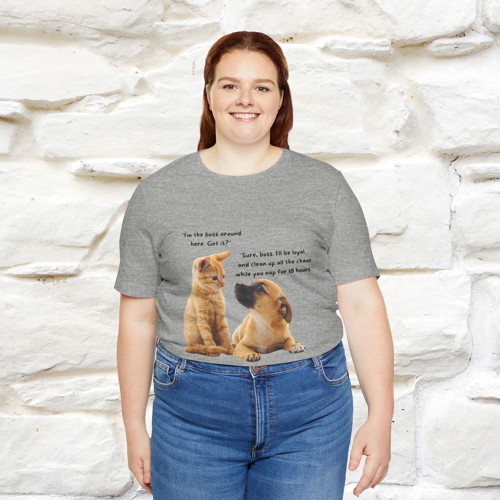 ''I am The Boss Here'' Funny Cat T-shirt for Men and Women  100% Cotton* - Nunu&Miao Studio