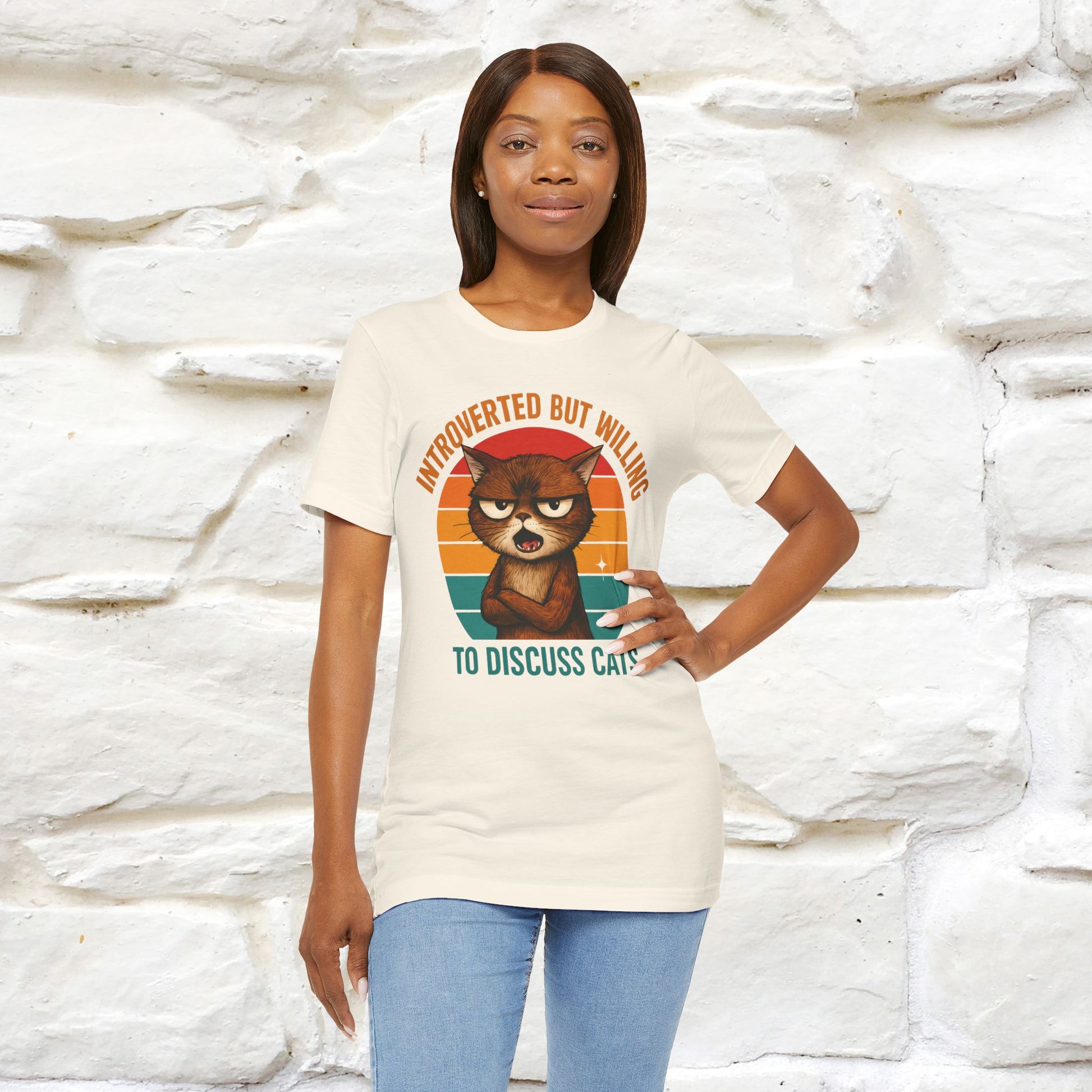 "Introverted But Willing To Discuss Cats" Antisocial Cat T-shirt |Nunu&Miao Studio - Nunu&Miao Studio