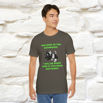 "Welcome To The Bathroom..."Funny  Cat T-shirt |Nunu&Miao Studio - Nunu&Miao Studio
