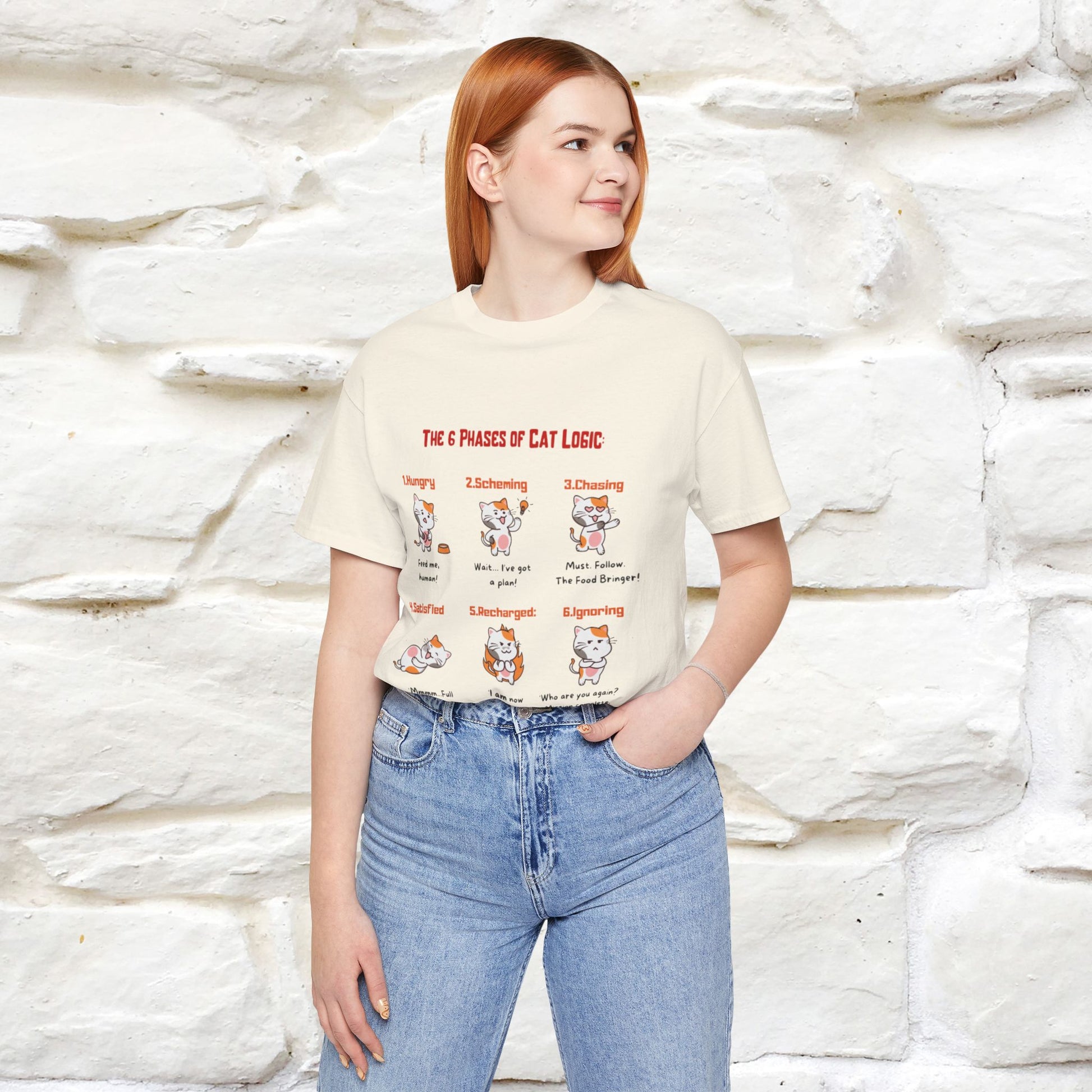 "The 6 Phases of Cat Logic" Hilarious Cat T-Shirt  | Nunu&Miao Studio - Nunu&Miao Studio
