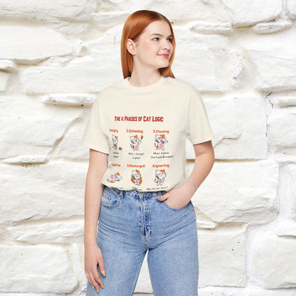 "The 6 Phases of Cat Logic" Hilarious Cat T-Shirt  | Nunu&Miao Studio - Nunu&Miao Studio