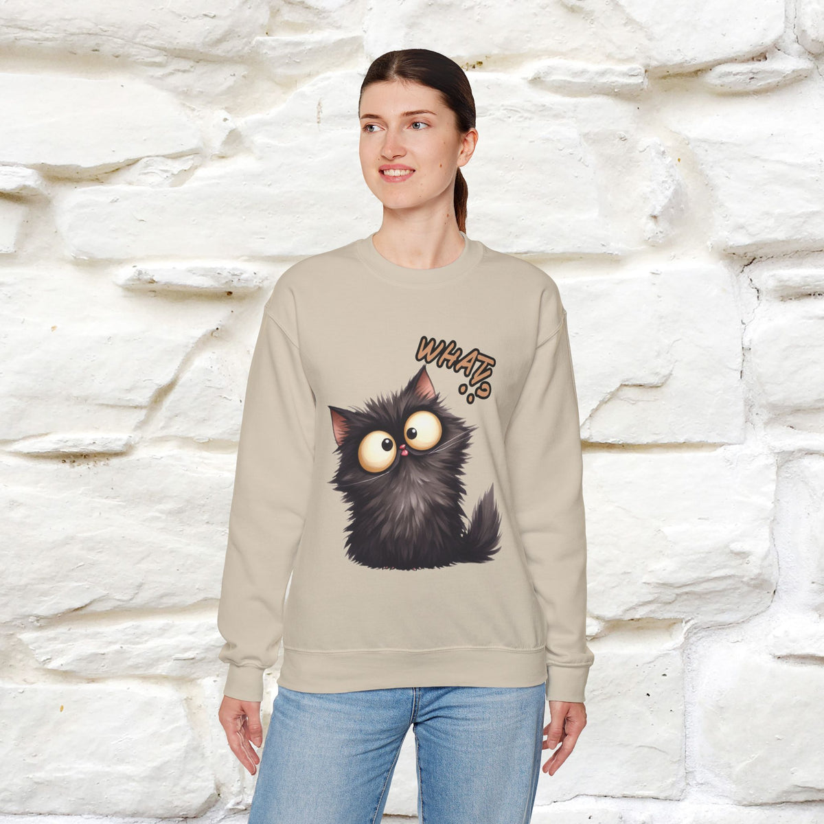"What'' |Cat Sweatshirt | Nunu&Miao Studio