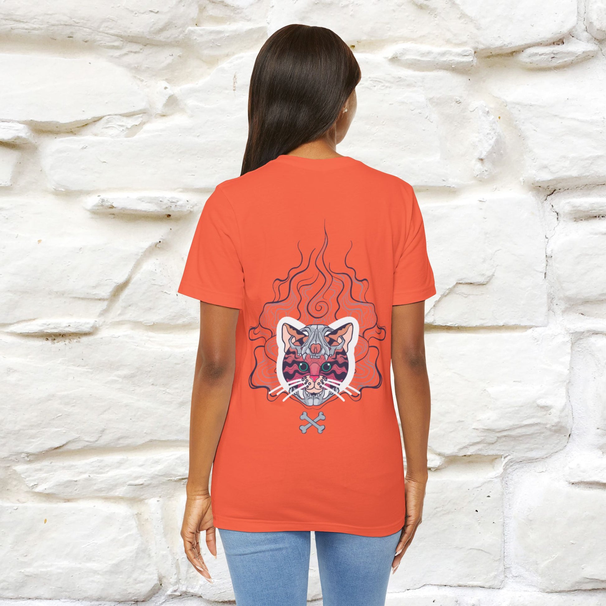 ''Air Fire Cat'' | Cat T-Shirt Front and Back Design | Nunu&Miao Studio - Nunu&Miao Studio