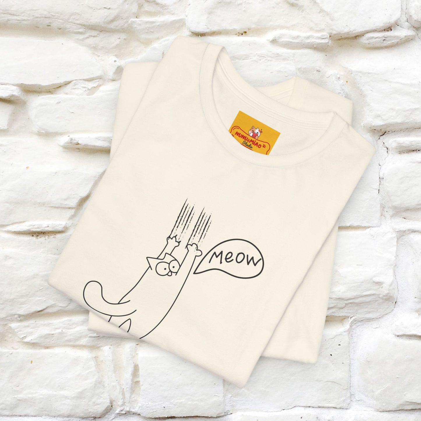 "Meow Meow Meow" Cat T-Shirt | Front & Back Design | Nunu&Miao Studio - Nunu&Miao Studio