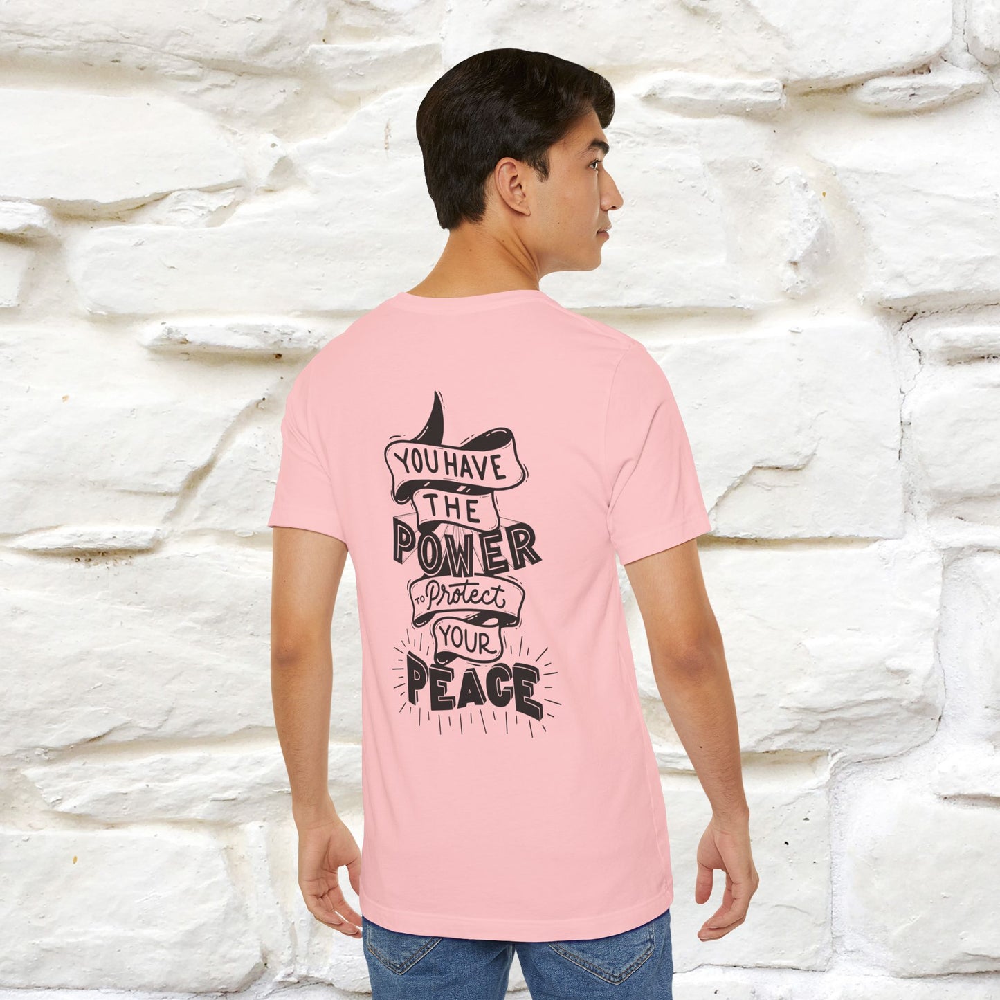 "You Have the Power to Protect Your Peace" Cat T-Shirt| Front & Back Design | Nunu&Miao Studio - Nunu&Miao Studio