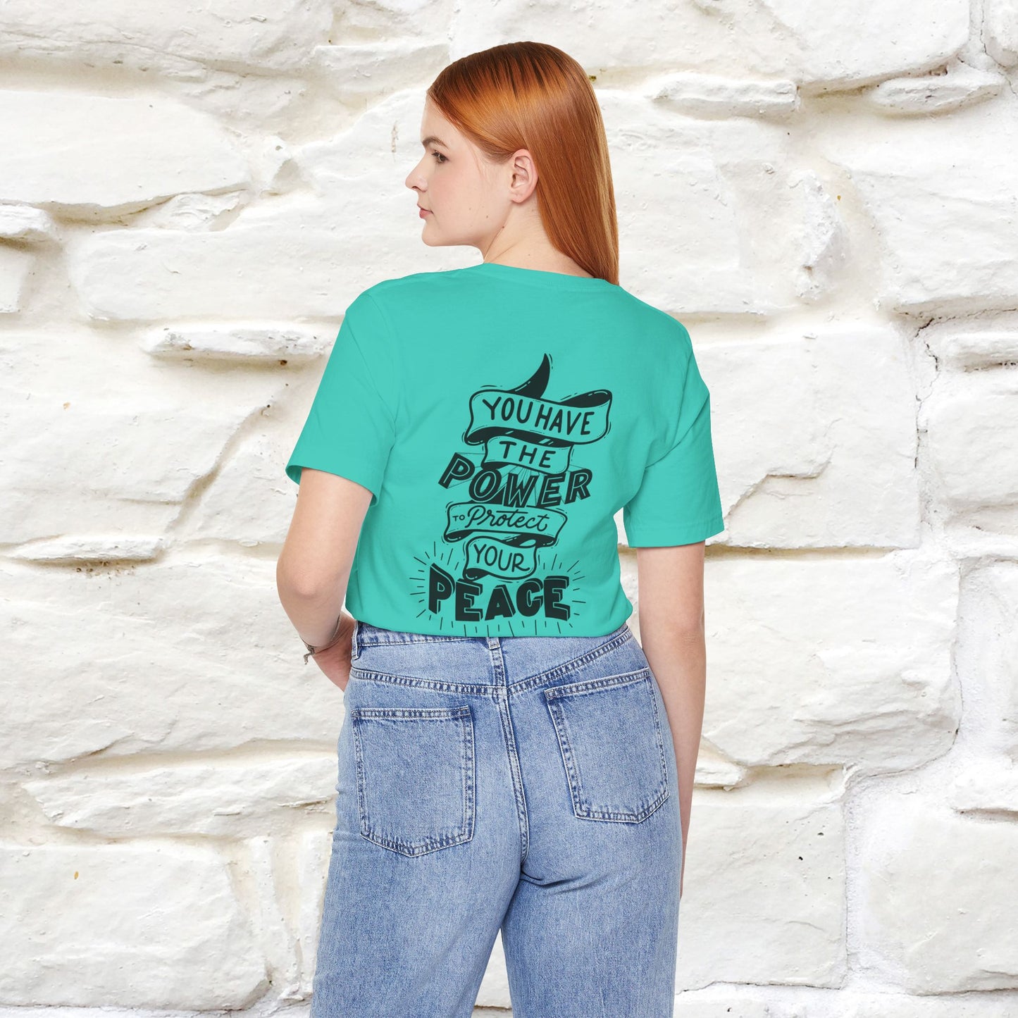 "You Have the Power to Protect Your Peace" Cat T-Shirt| Front & Back Design | Nunu&Miao Studio - Nunu&Miao Studio