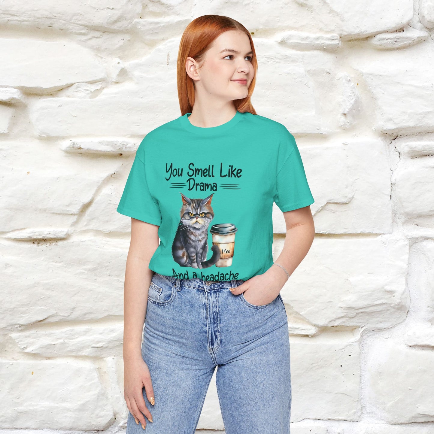 You Smell Like Drama and a Headache" Cat T-Shirt for Men & Women | 100% Cotton* - Nunu&Miao Studio