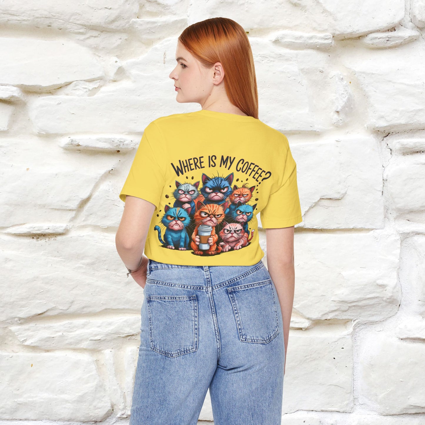 "Where Is My Coffe?" Cat T-Shirt | Front & Back Design | Nunu&Miao Studio