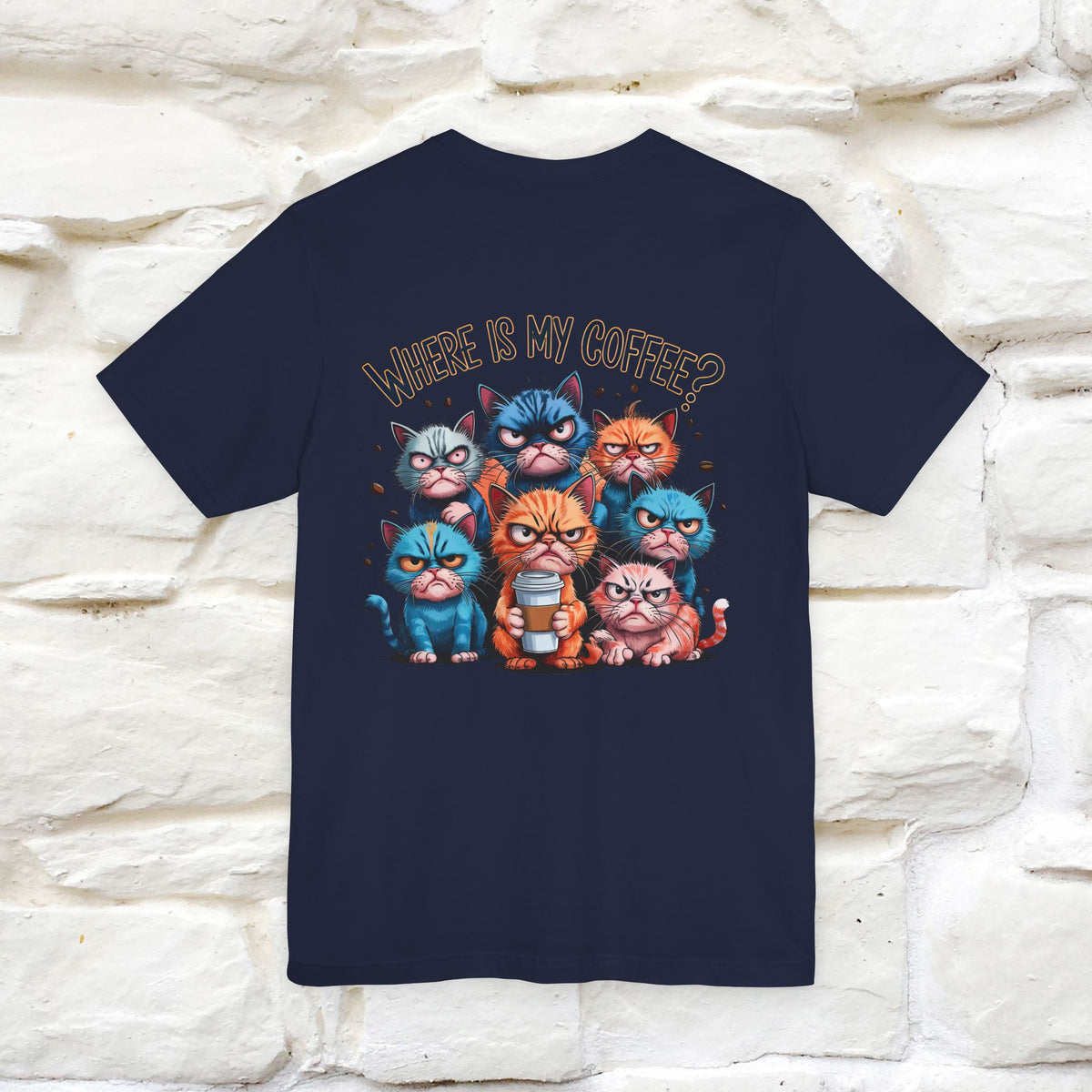 "Where Is My Coffe?" Cat T-Shirt | Front & Back Design | Nunu&Miao Studio