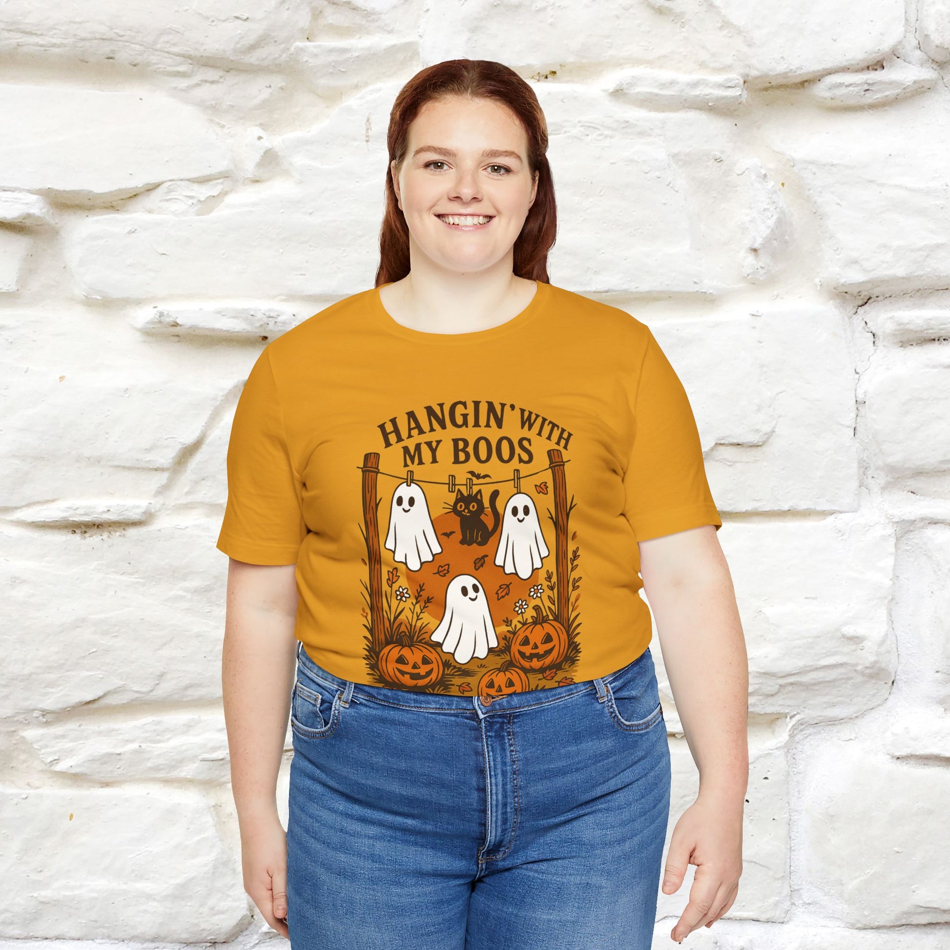 "Hanging With My Boos" Halloween Cat T-shirt |Nunu&Miao Studio - Nunu&Miao Studio