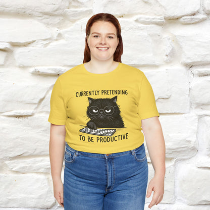"Currently Pretending To Be Productive" |Cat T-Shirt | Nunu&Miao Studio - Nunu&Miao Studio