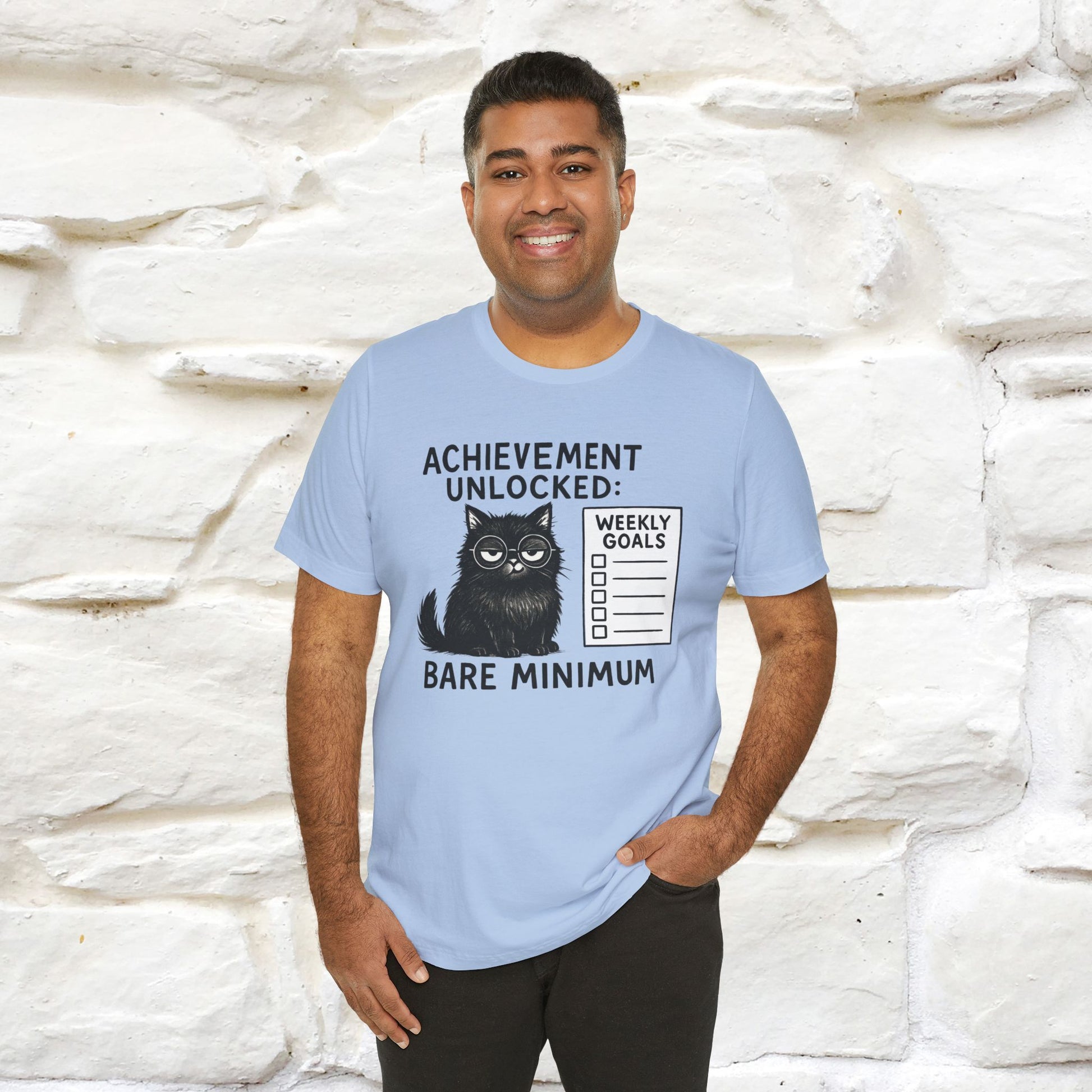 "Achievement Unlocked Bare Minimum." |Cat T-Shirt | Nunu&Miao Studio - Nunu&Miao Studio