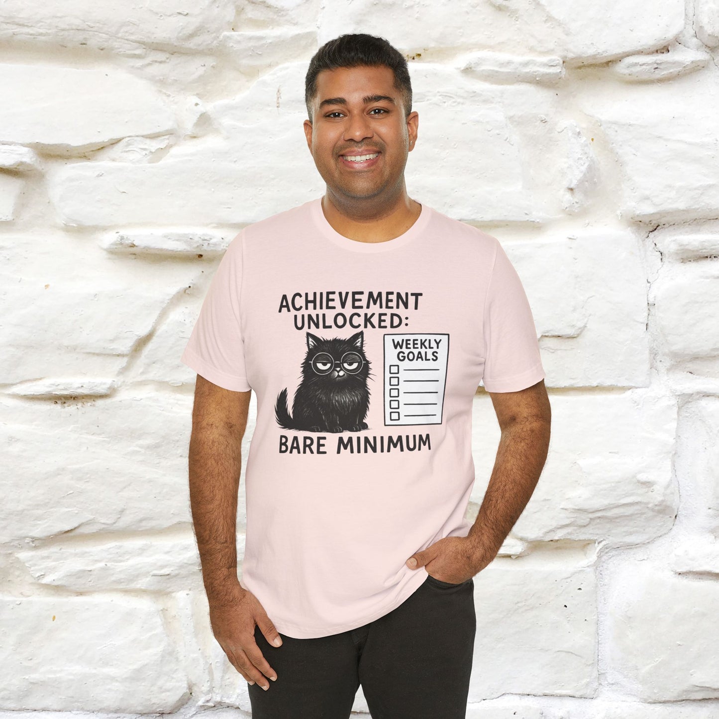 "Achievement Unlocked Bare Minimum." |Cat T-Shirt | Nunu&Miao Studio - Nunu&Miao Studio