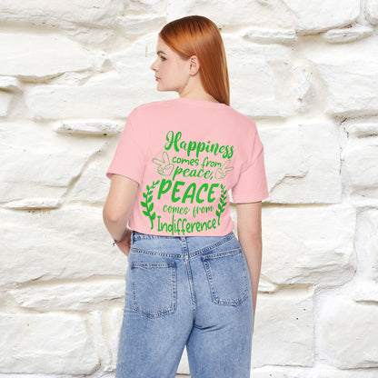 "Happiness Comes From Peace, Peace Comes From Indifference" Cat T-Shirt| Front & Back Design | Nunu&Miao Studio - Nunu&Miao Studio