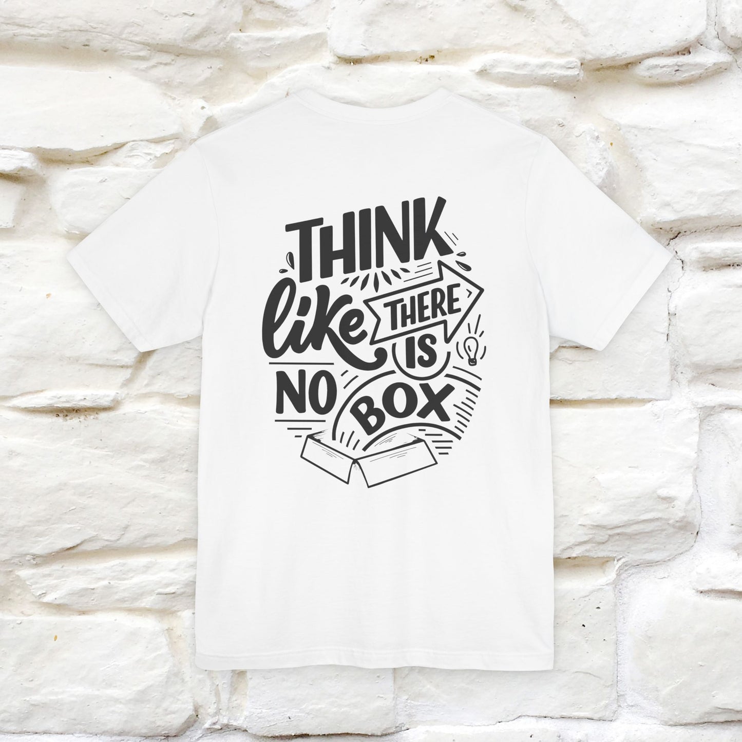 "Think Like There Is No Box" Cat T-Shirt| Front & Back Design | Nunu&Miao Studio - Nunu&Miao Studio
