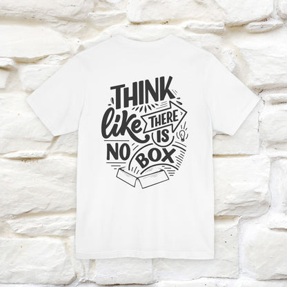 "Think Like There Is No Box" Cat T-Shirt| Front & Back Design | Nunu&Miao Studio - Nunu&Miao Studio