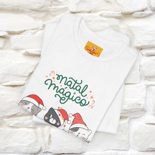 "Natal Magico" Cat T-shirt  |Nunu&Miao Studio - Nunu&Miao Studio