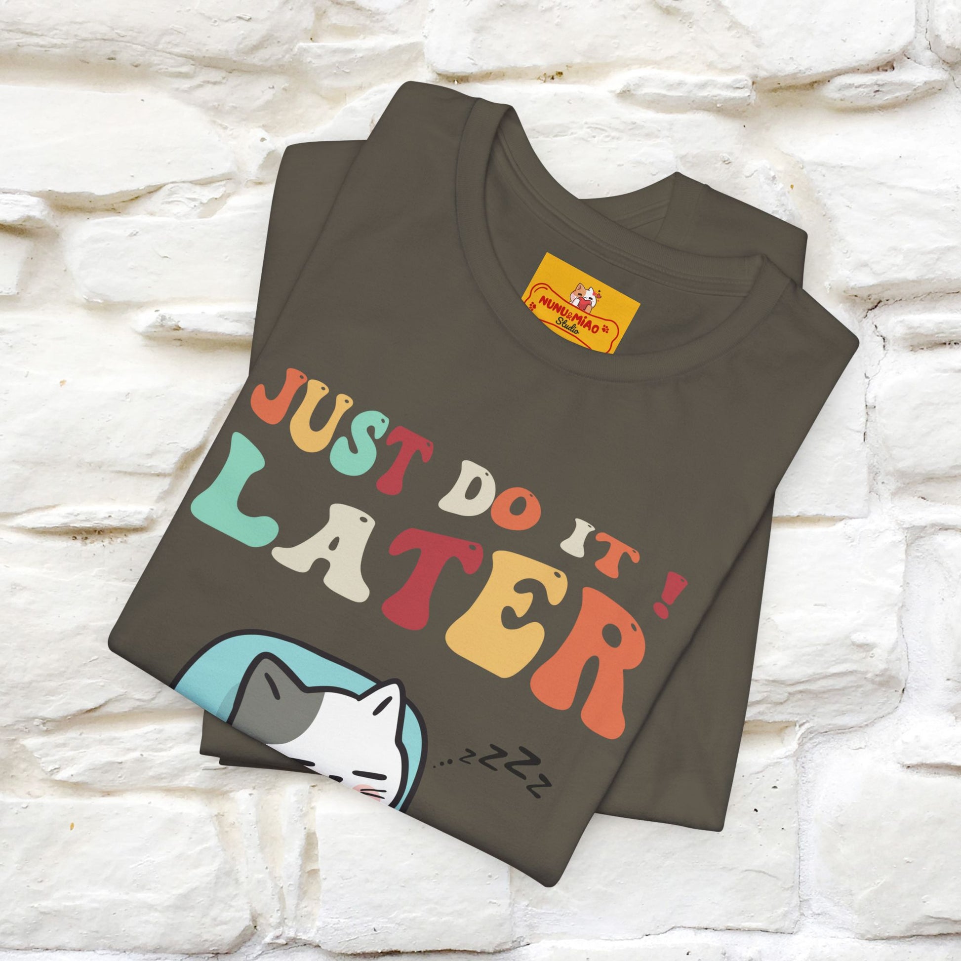 "Just Do It Later" Cat T-shirt |Nunu&Miao Studio - Nunu&Miao Studio