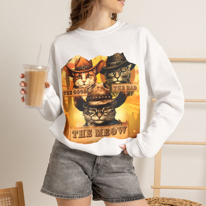 ''The Good, the Bad, and the Meow'' |Cat Sweatshirt | Nunu&Miao Studio