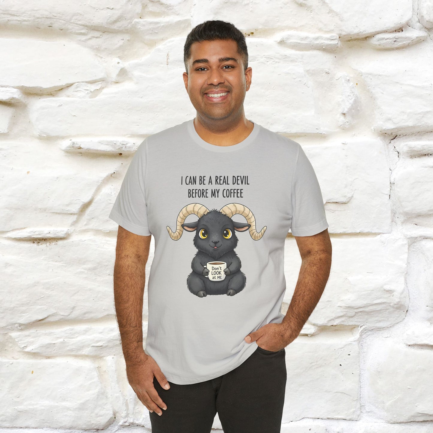 "I Can Be a Real Devil Before My Coffe" Funny T-shirt |Nunu&Miao Studio - Nunu&Miao Studio