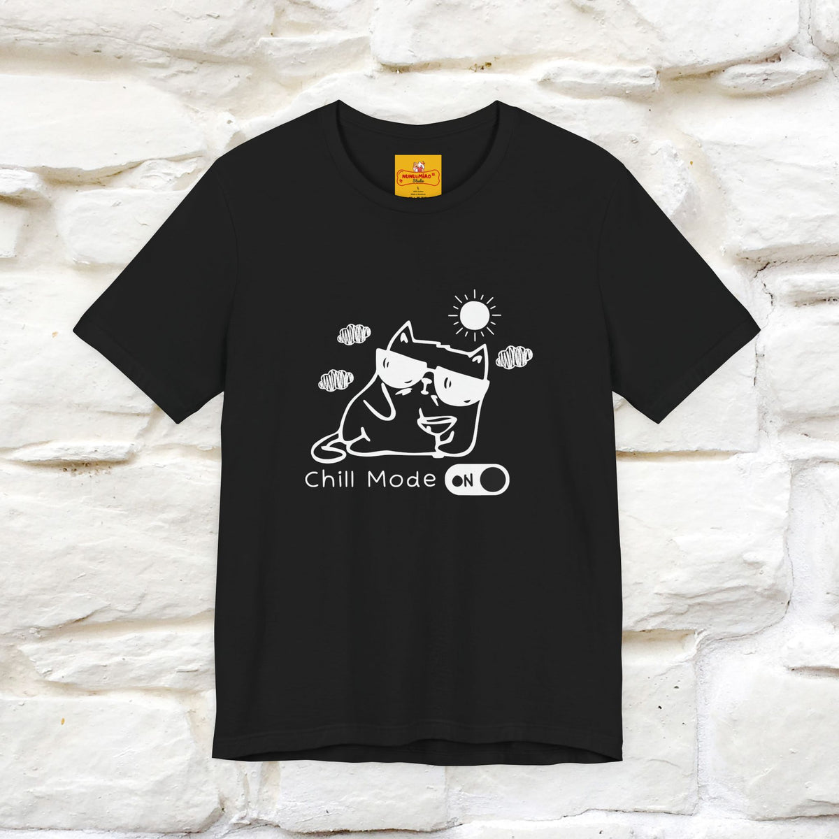 ''Chill Mode on'' Cat T-Shirt Front and Back Design | Nunu&Miao Studio