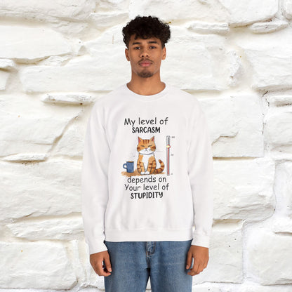"My Level Of Sarcasm...'' |Cat Sweatshirt | Nunu&Miao Studio