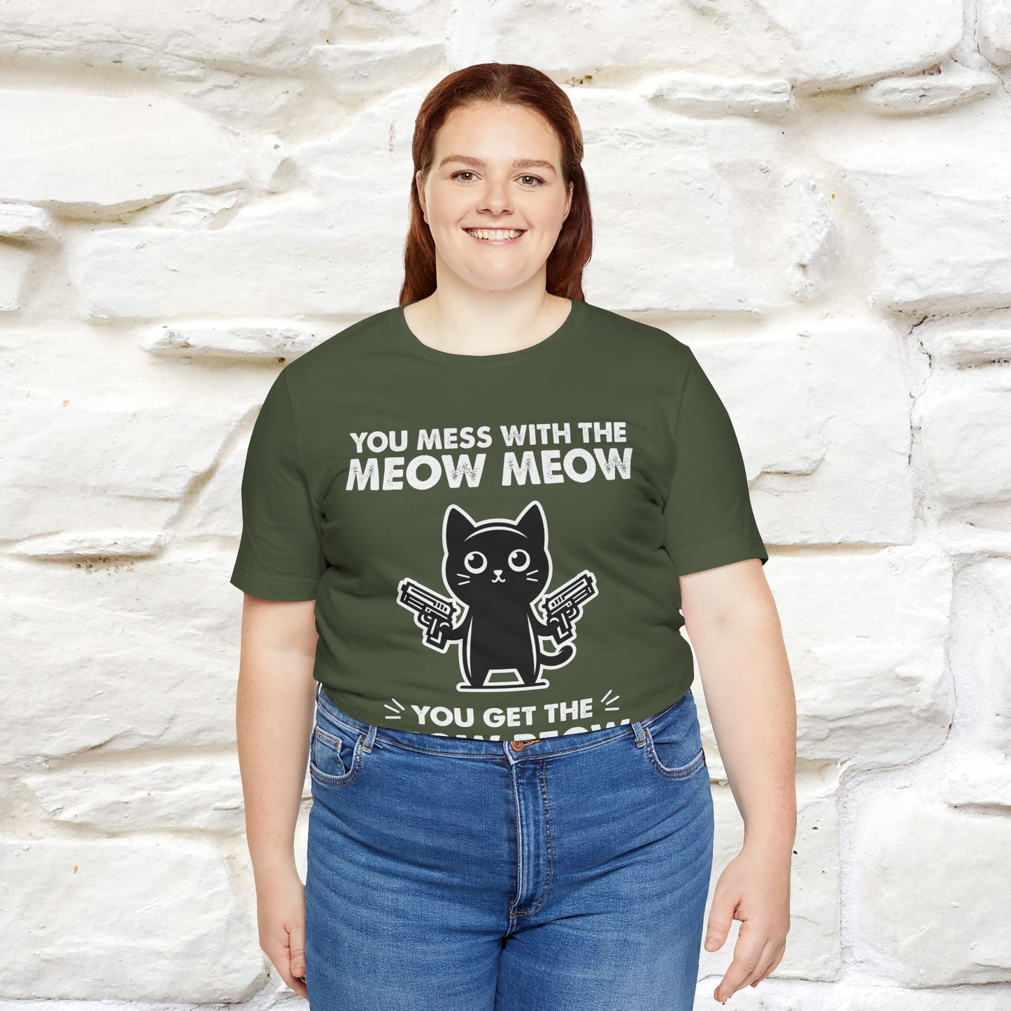 "You Mess With The Meow Meow, You Get The Peow Peow" Cat T-shirt |Nunu&Miao Studio - Nunu&Miao Studio