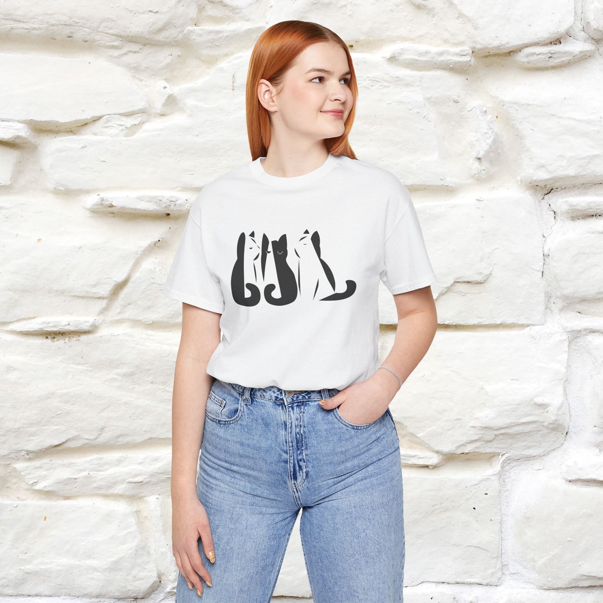 "Black And White'' Cat T-Shirt Front and Back Design | Nunu&Miao Studio - Nunu&Miao Studio