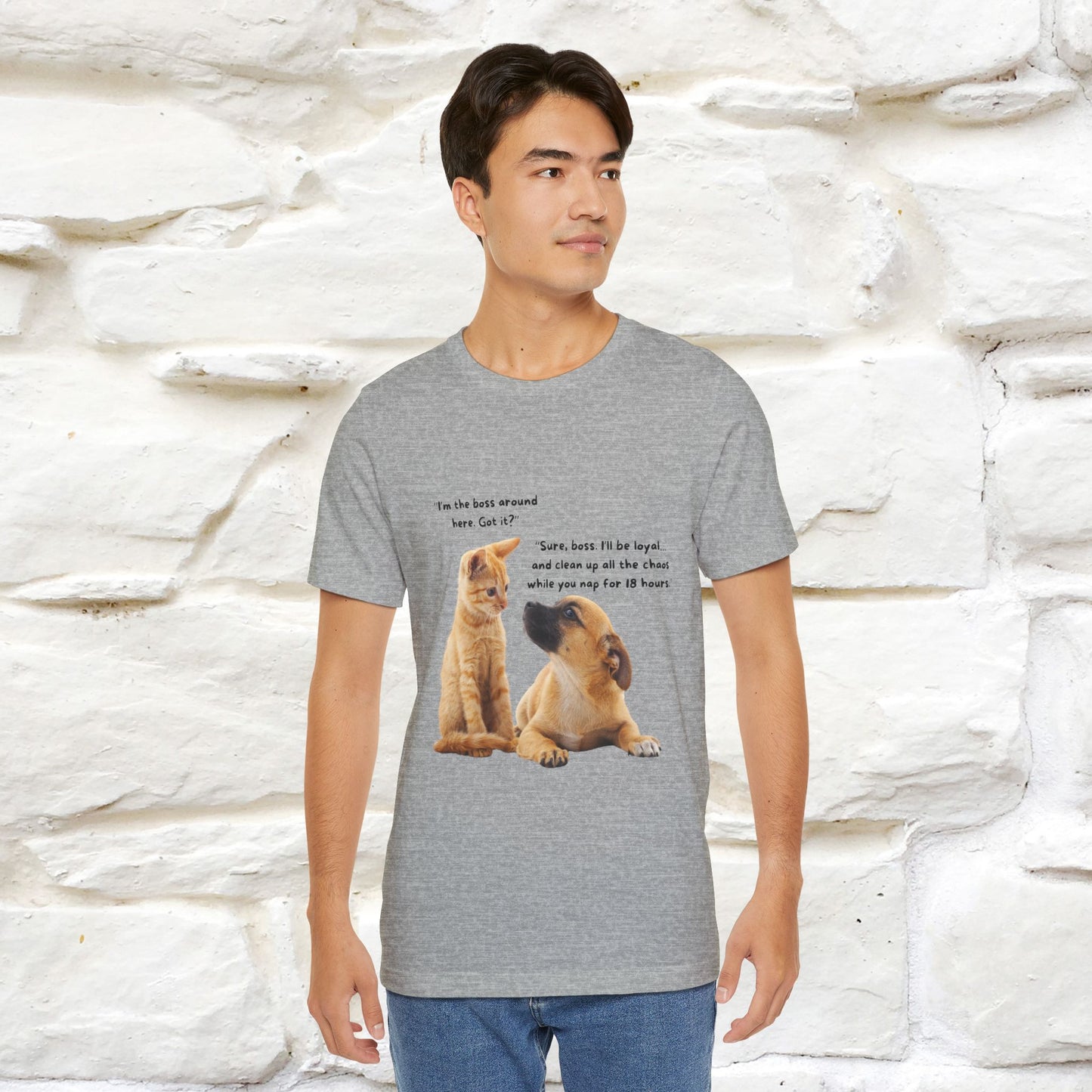''I am The Boss Here'' Funny Cat T-shirt for Men and Women  100% Cotton* - Nunu&Miao Studio