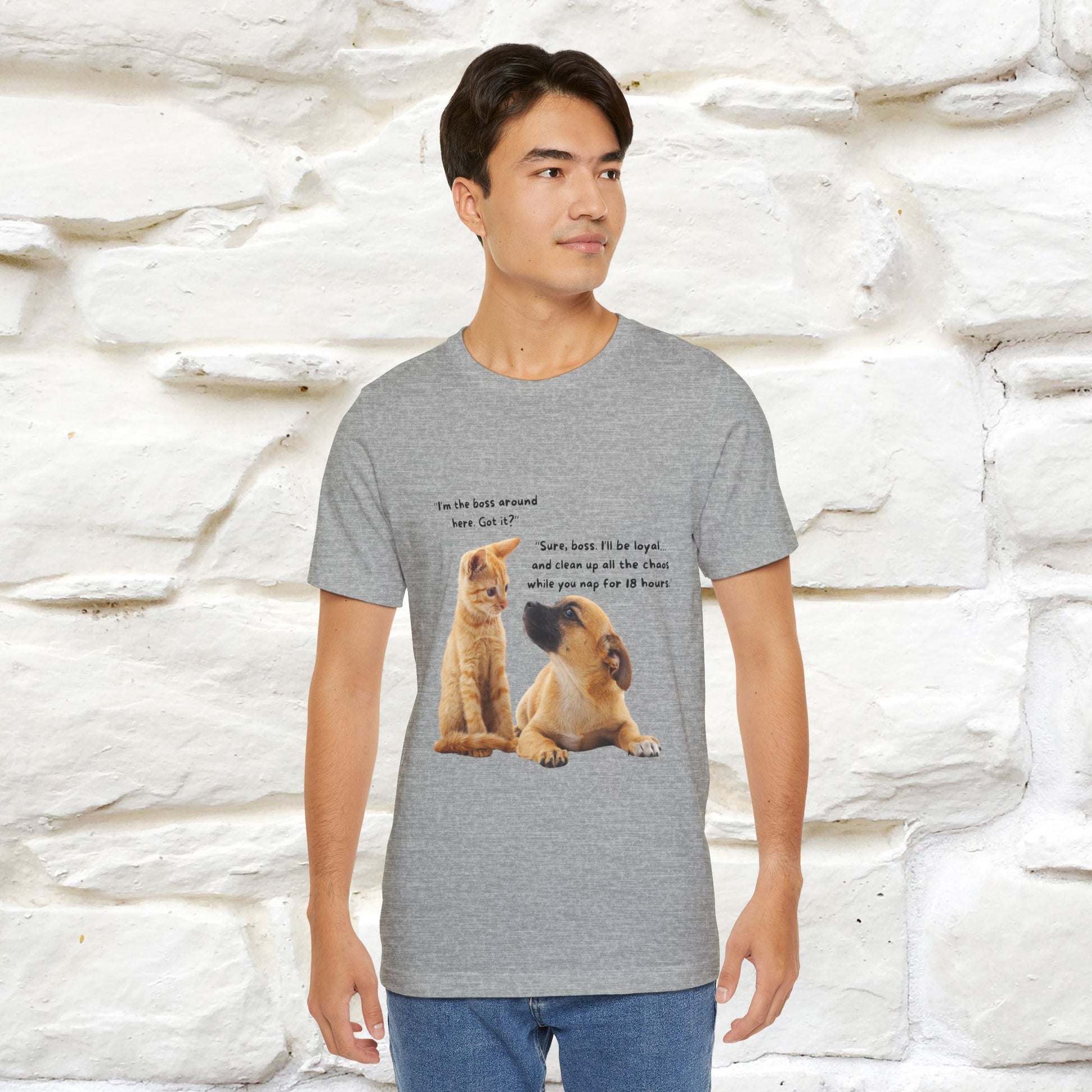 ''I am The Boss Here'' Funny Cat T-shirt for Men and Women  100% Cotton* - Nunu&Miao Studio