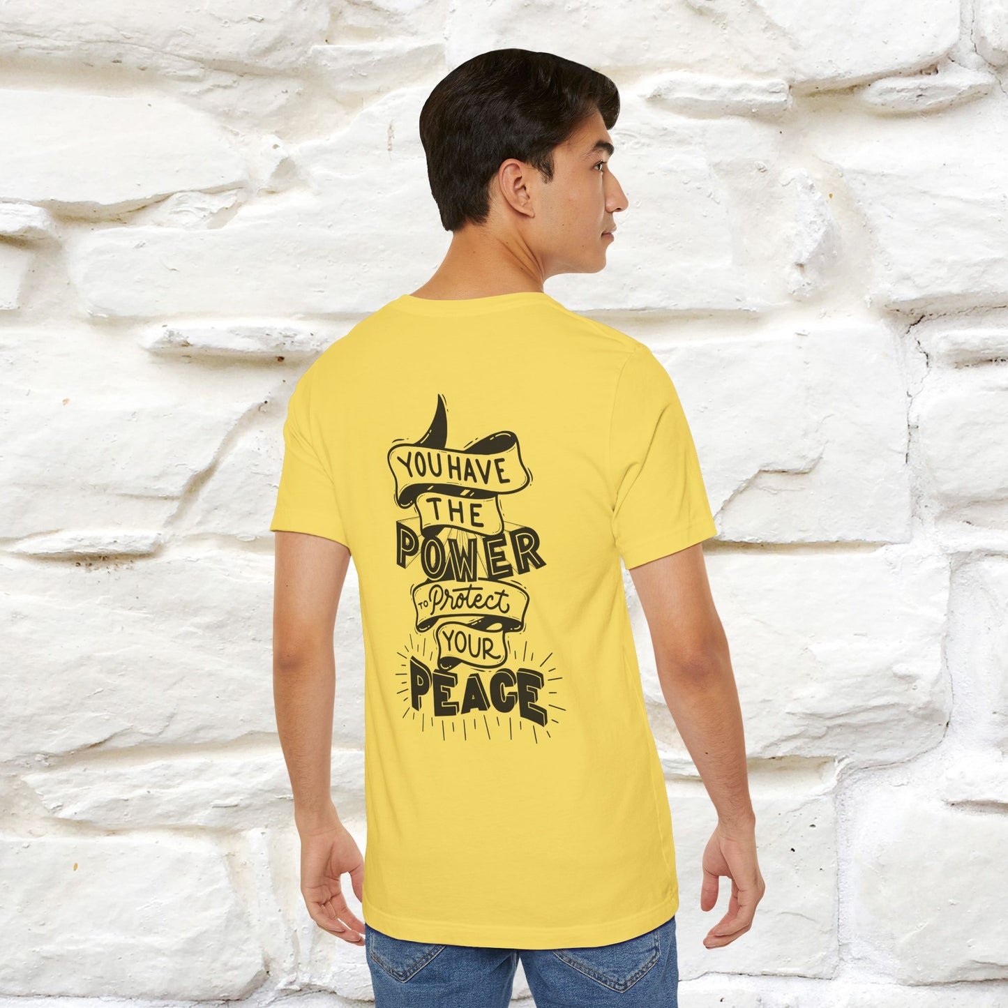 "You Have the Power to Protect Your Peace" Cat T-Shirt| Front & Back Design | Nunu&Miao Studio - Nunu&Miao Studio