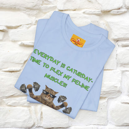 "Everyday Is Caturday – Flex My Feline Muscle"| Funny Cat T-Shirt  |Nunu&Miao Sudio - Nunu&Miao Studio