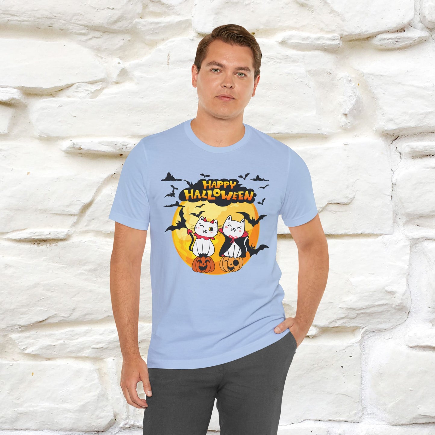 "Happy Halloween Cat Couple " Cat  T-shirt |Nunu&Miao Studio - Nunu&Miao Studio