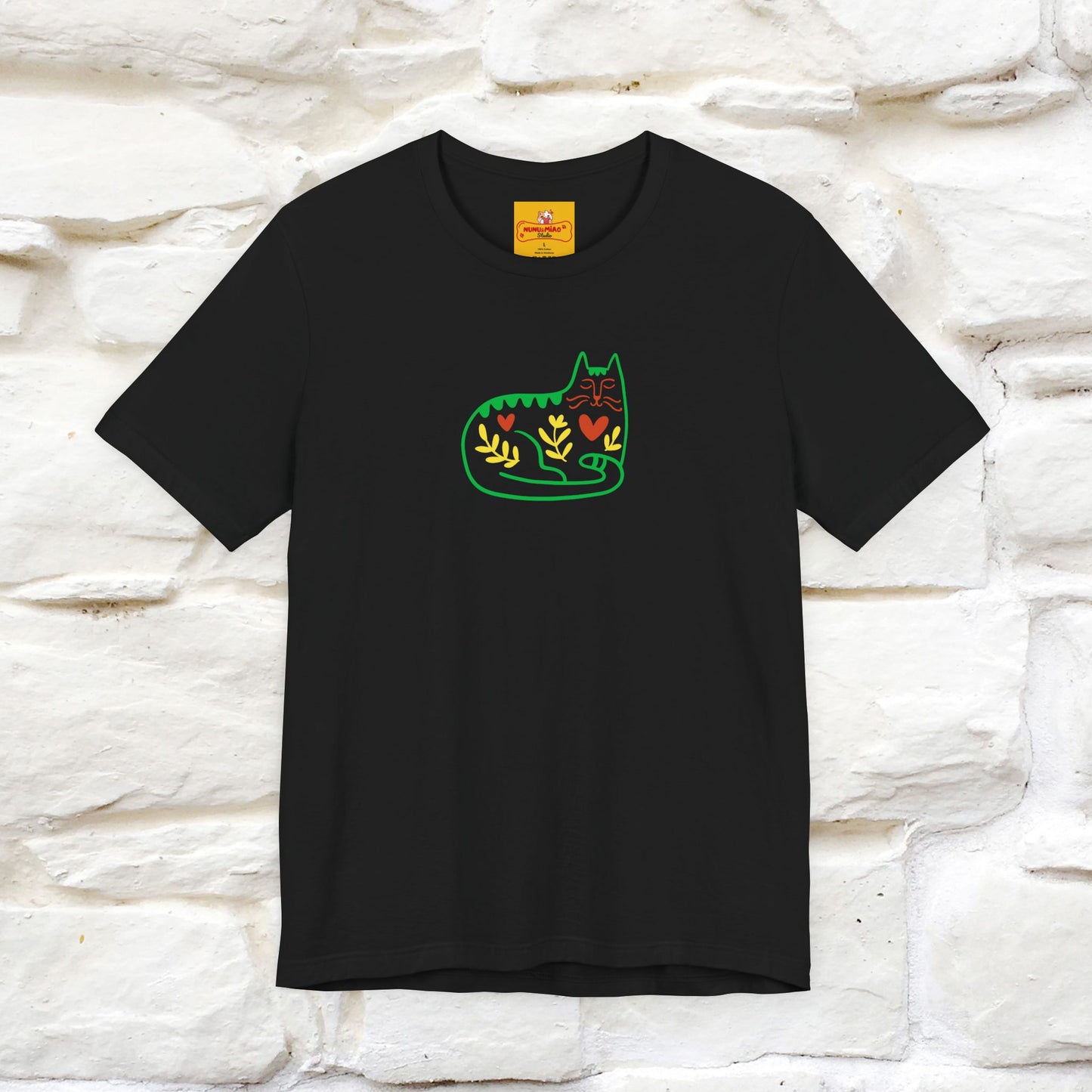 ''Floral Abstract'' Cat T-Shirt Front and Back Design | Nunu&Miao Studio - Nunu&Miao Studio