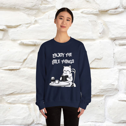 ''Enjoy the Little Things'' | Cute Cat Sweatshirt | Nunu&Miao Studio