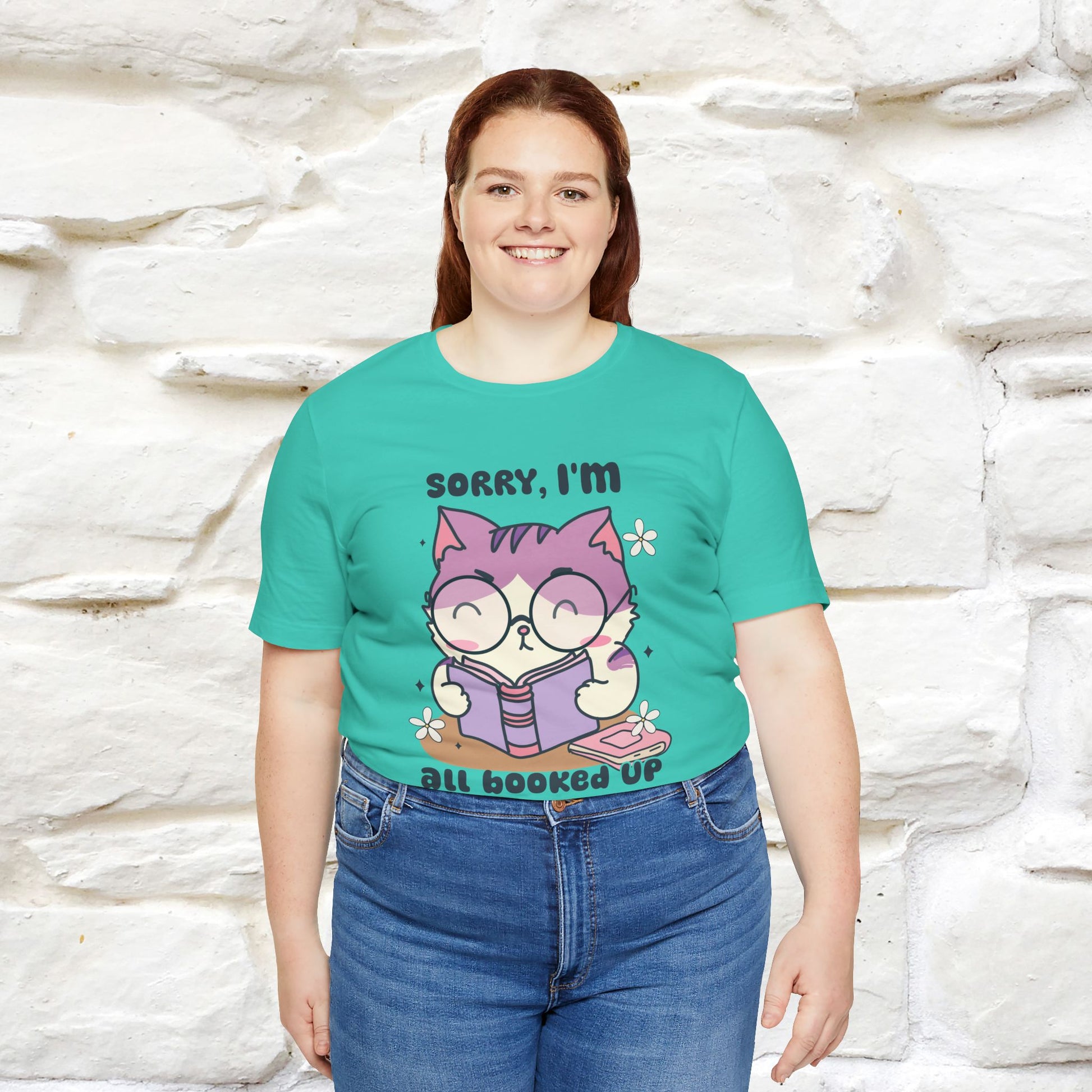 ''Sorry I am All Booked Up| Cute Cat T-Shirt |Nunu&Miao Studio - Nunu&Miao Studio