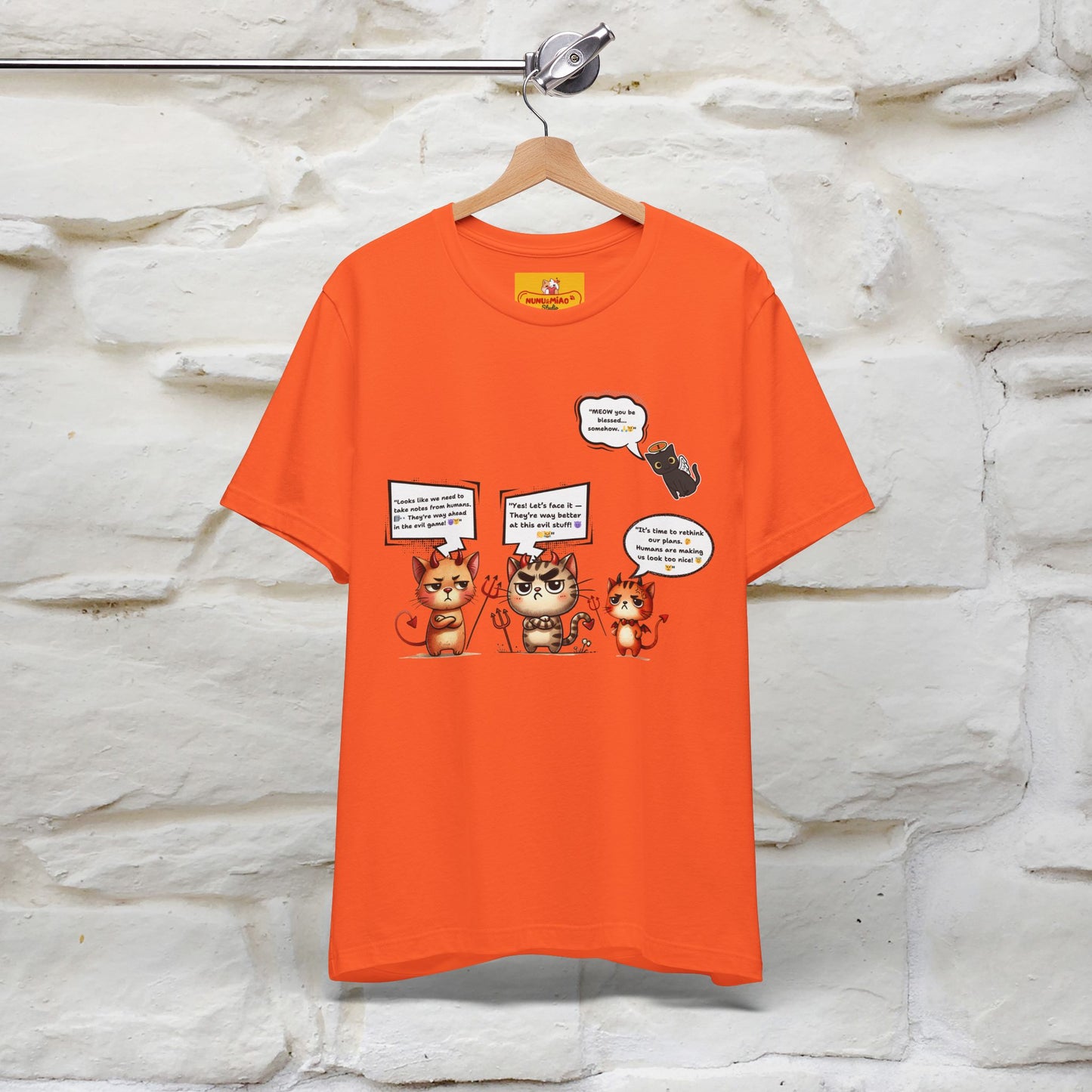 "Humans Are Way Ahead In The Evil Game! 😈😼" Cat  T-shirt |Nunu&Miao Studio - Nunu&Miao Studio