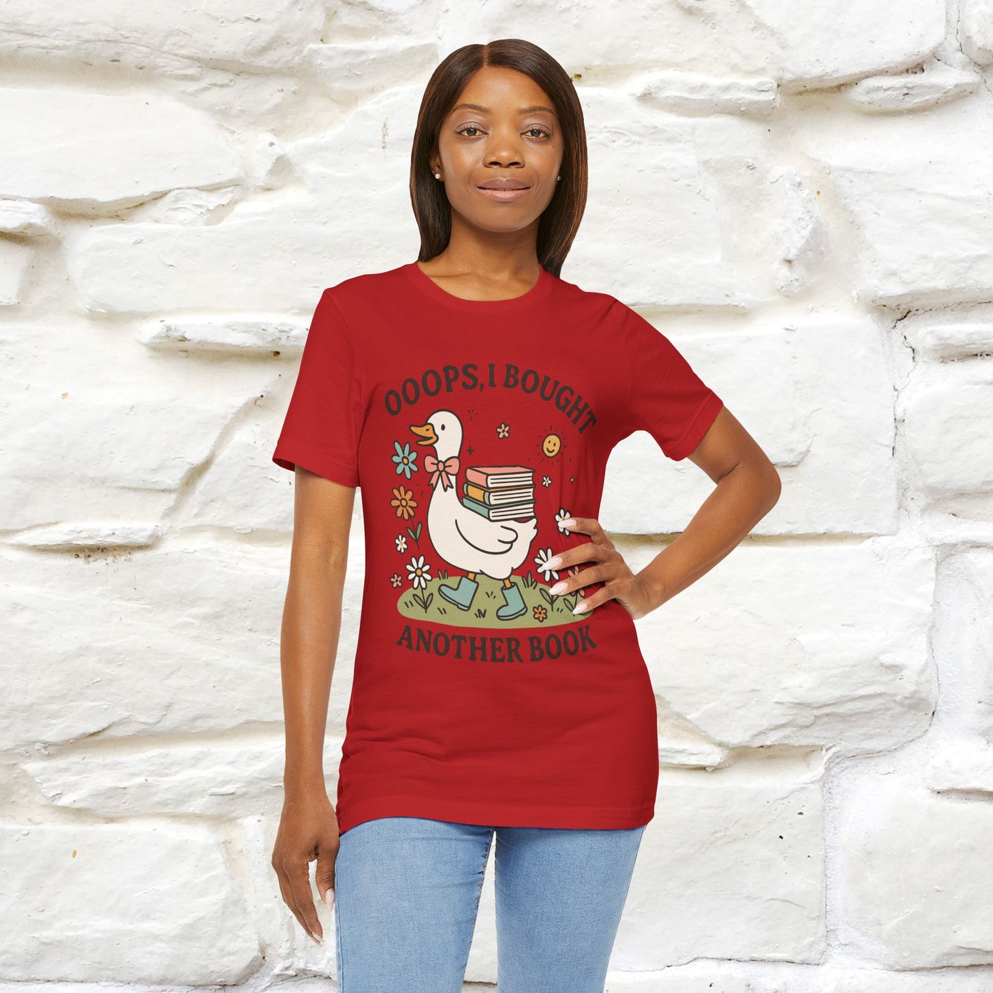 "Oooops I Bought Another Book" Funny Goose T-shirt |Nunu&Miao Studio - Nunu&Miao Studio