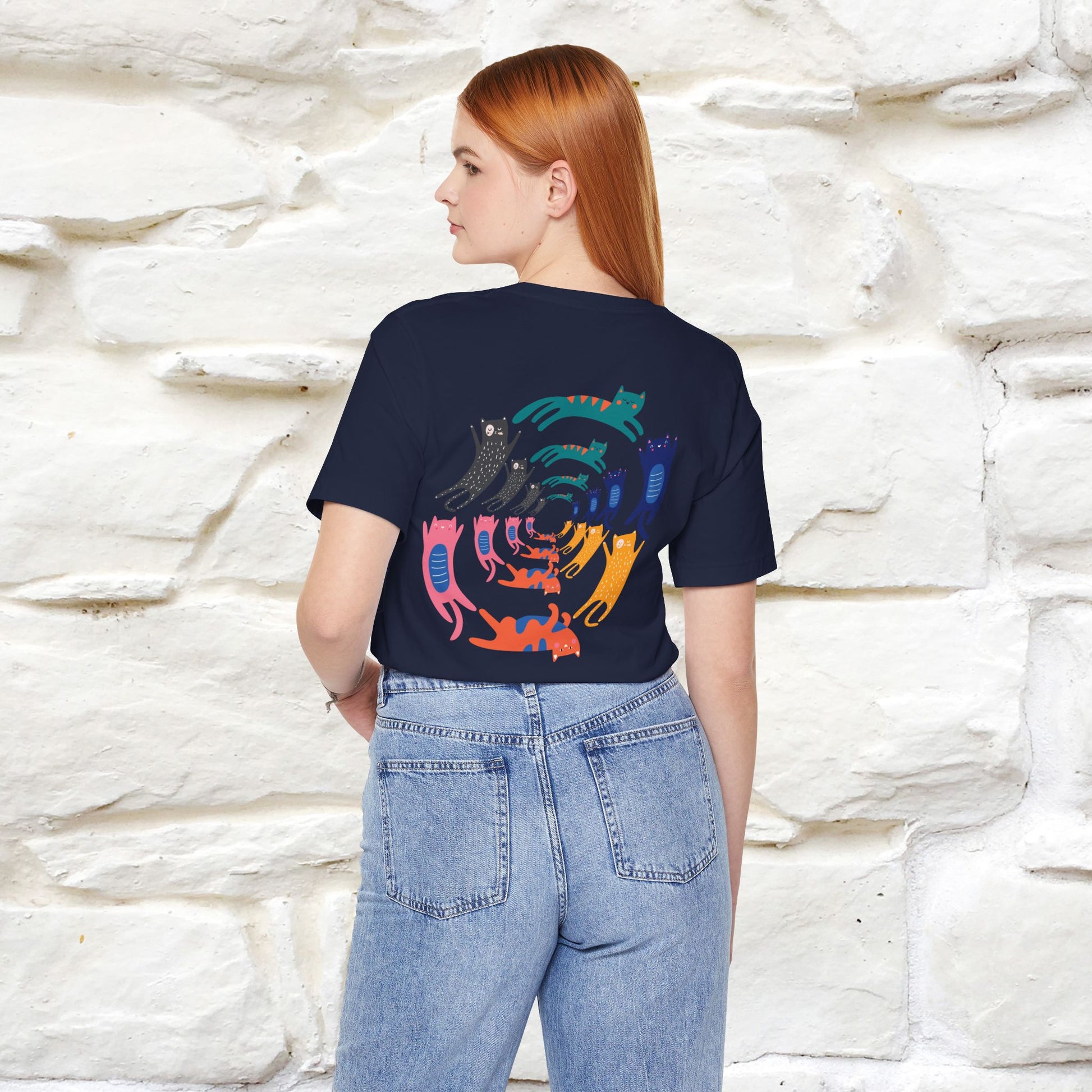 "The Hypnotic Meow'' Cat T-Shirt Front and Back Design | Nunu&Miao Studio - Nunu&Miao Studio