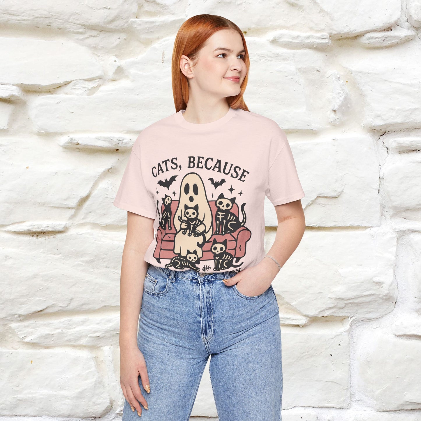 "Cat Because People Are Creepy" Halloween Cat T-shirt |Nunu&Miao Studio - Nunu&Miao Studio