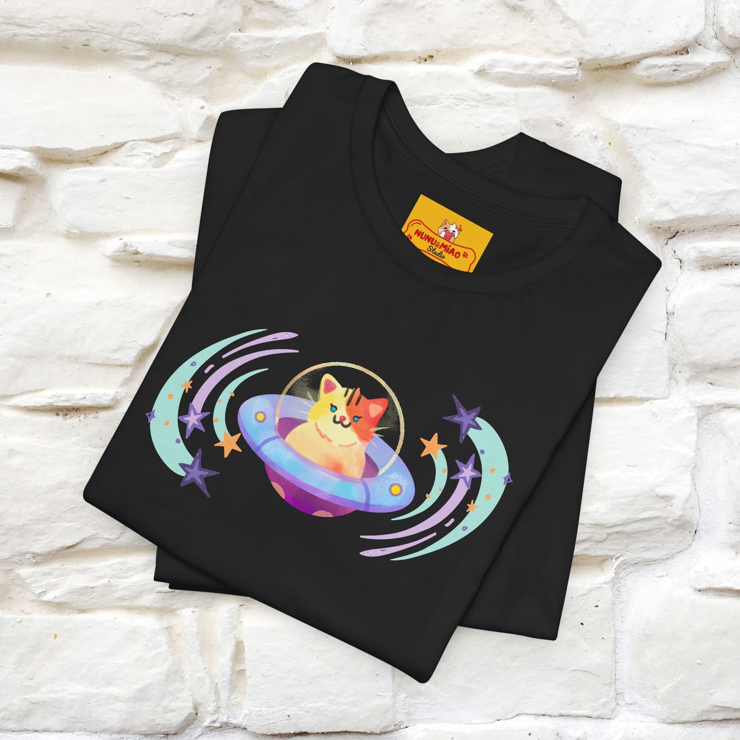 "Stay Positive'' Cat T-Shirt | Front & Back Design | Nunu&Miao Studio - Nunu&Miao Studio