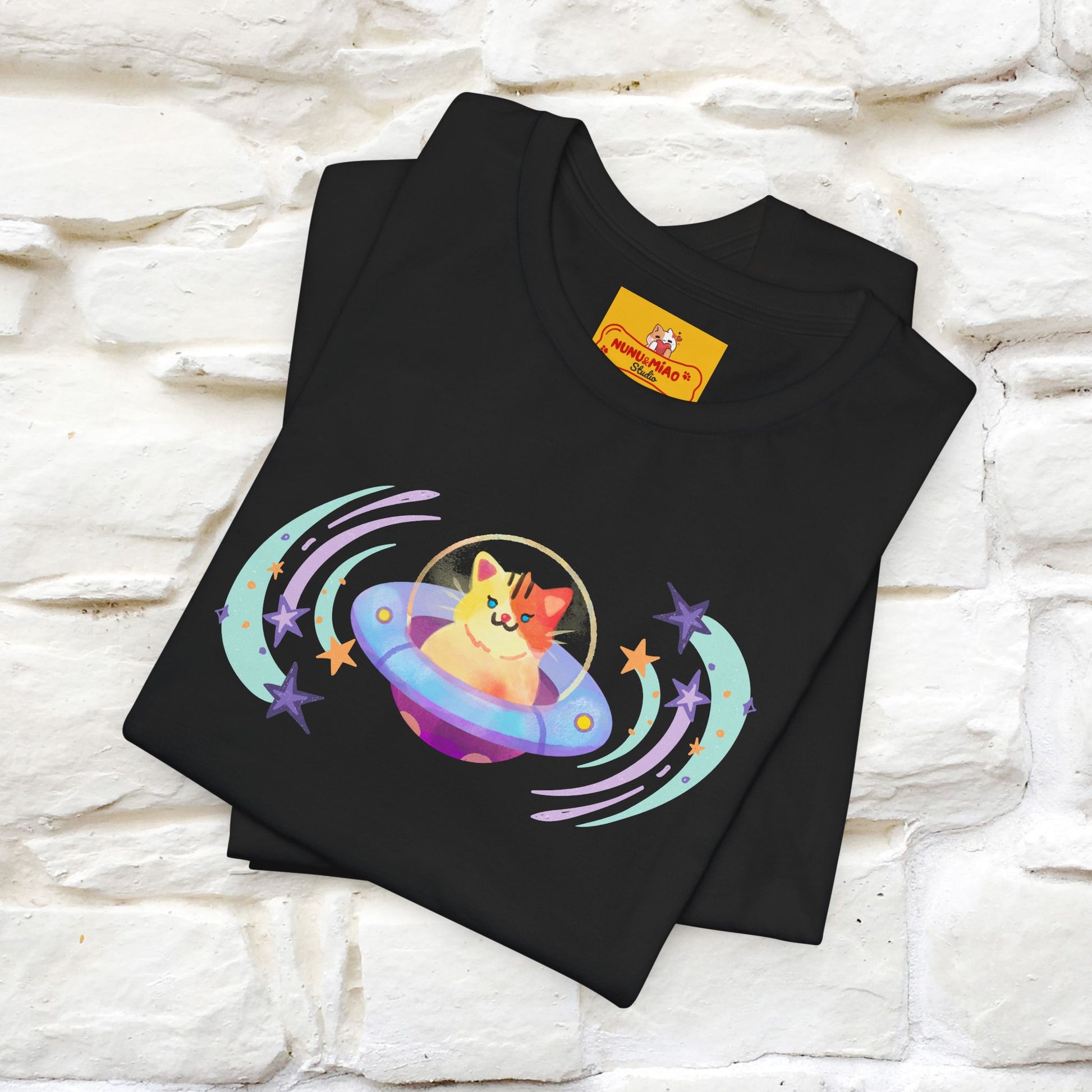 "Stay Positive'' Cat T-Shirt | Front & Back Design | Nunu&Miao Studio - Nunu&Miao Studio