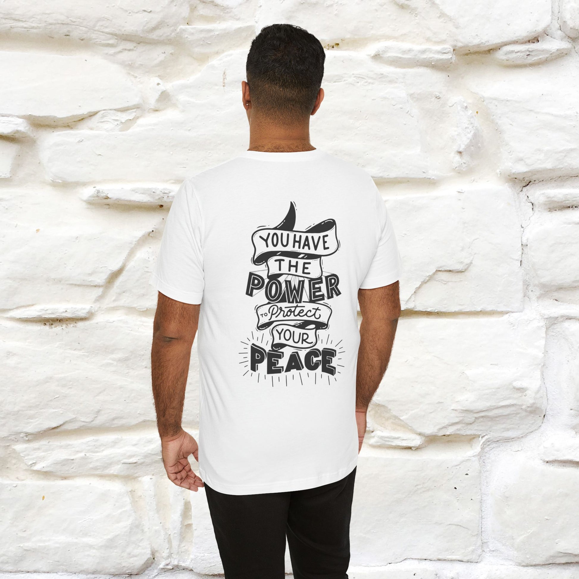 "You Have the Power to Protect Your Peace" Cat T-Shirt| Front & Back Design | Nunu&Miao Studio - Nunu&Miao Studio