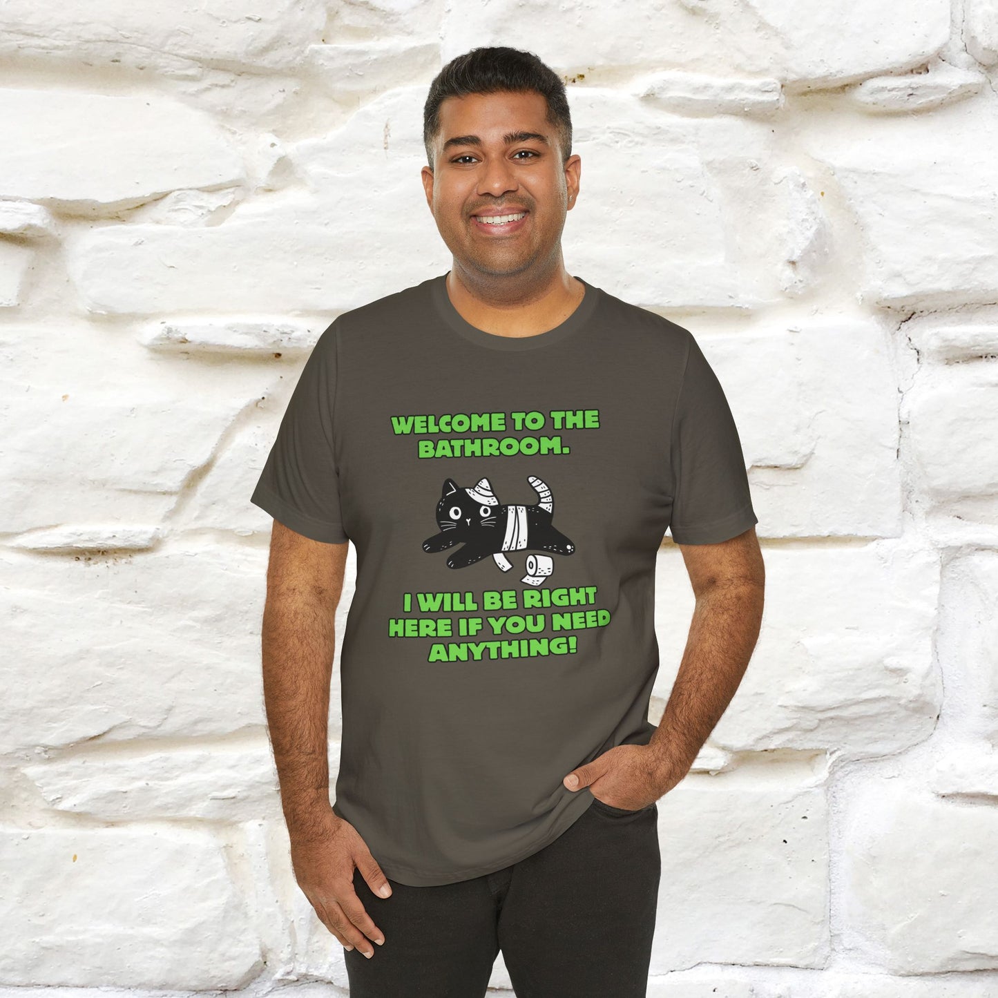 "Welcome To The Bathroom..."Funny  Cat T-shirt |Nunu&Miao Studio - Nunu&Miao Studio