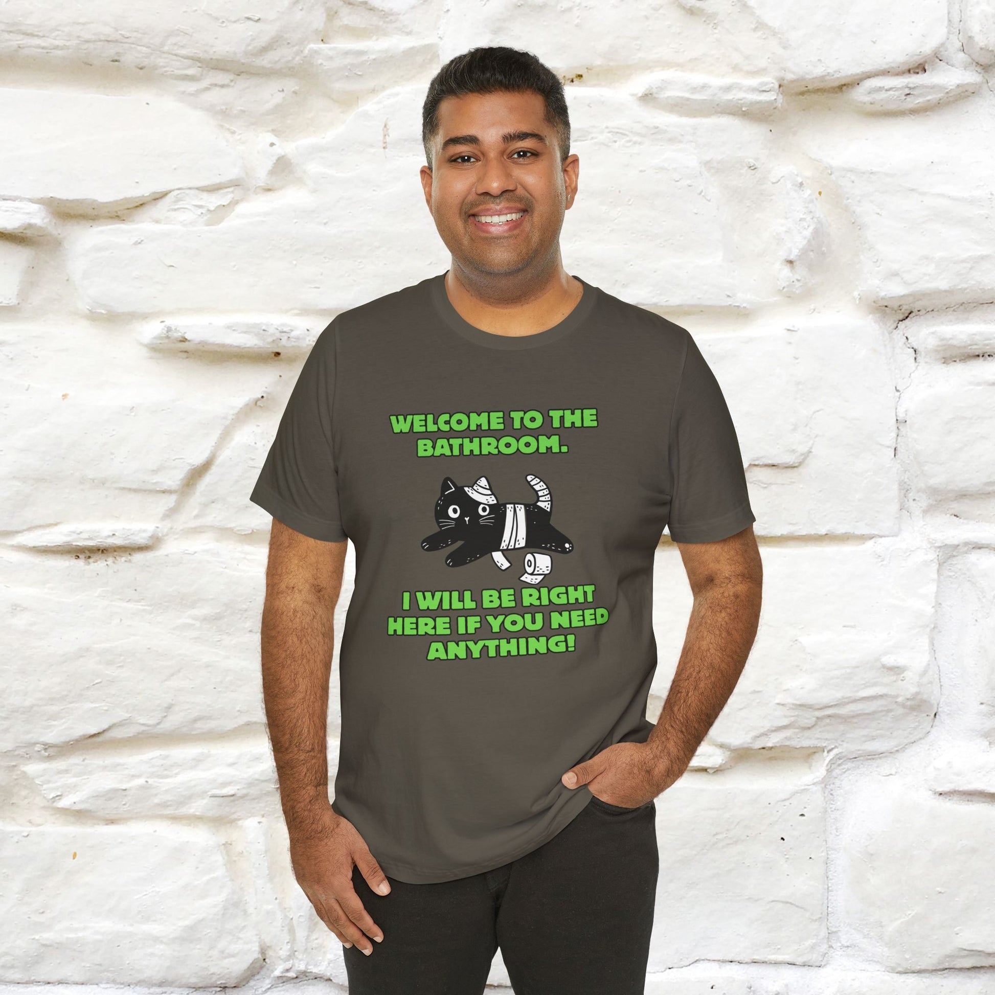 "Welcome To The Bathroom..."Funny  Cat T-shirt |Nunu&Miao Studio - Nunu&Miao Studio